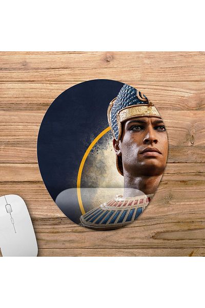 Pixxa Total War: موديل لوحة ماوس PHARAOH مع مسند للمعصم - 2 بيضاوي