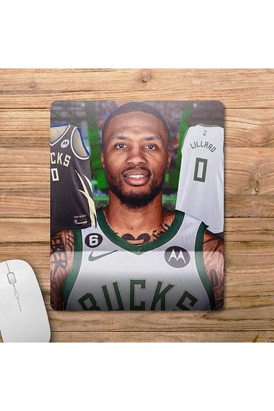 Pixxa Damian Lillard - Milwaukee Bucks - نموذج لوحة الماوس لدعم المعصم NBA - 3