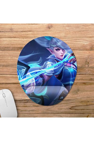 Pixxa Mobile Legends - موديل لوحة ماوس Miya مع دعم للمعصم - بيضاوي واحد