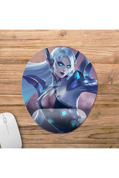 Pixxa Mobile Legends - موديل لوحة ماوس يدعم المعصم من Eudora - بيضاوي واحد