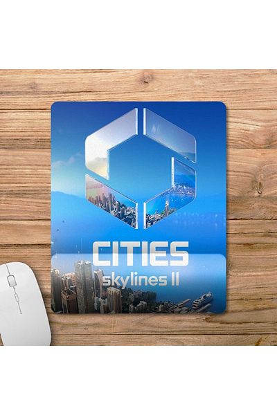 Pixxa المدن: Skylines 2 نموذج لوحة الماوس مع دعم المعصم - 1
