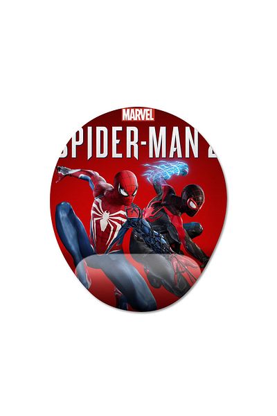 Pixxa Spider-Man 2 - Spider-Man 2 موديل لوحة ماوس مع مسند للمعصم - 1 بيضاوي