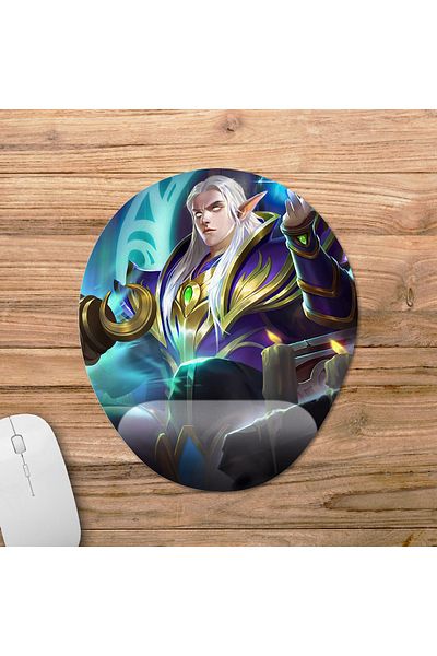 Pixxa Mobile Legends - موديل لوحة ماوس مع دعم للمعصم من Estes - بيضاوي واحد