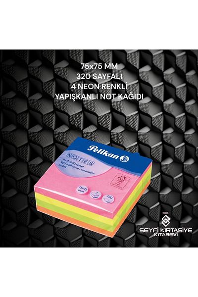 SEYFİKİRTASİYE 75x75 MM 320 PAGE 4 NEON COLORED ADHESIVE NOTE PAPER