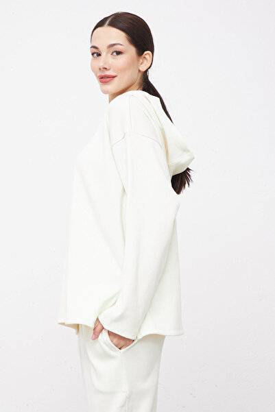 Grace&Lilly Atelier Maewa Triko Kapşonlu Uzun Kollu Üst ve Bol Paça Pantolon Takım