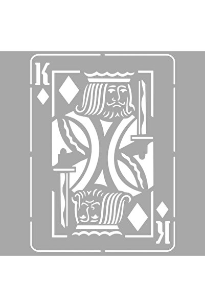 Artikel İskambil Kartı Stencil Boyama şablonu 30x30 cm, Duvar Stencil, Fayans...