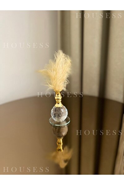 Housess 1 Adet Gold Tüylü Gold Kristal Top Tüylük Dekor Biblo Süs