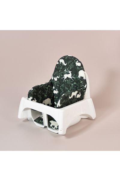 Dear Deer Love High chair cushion - Deep Forest