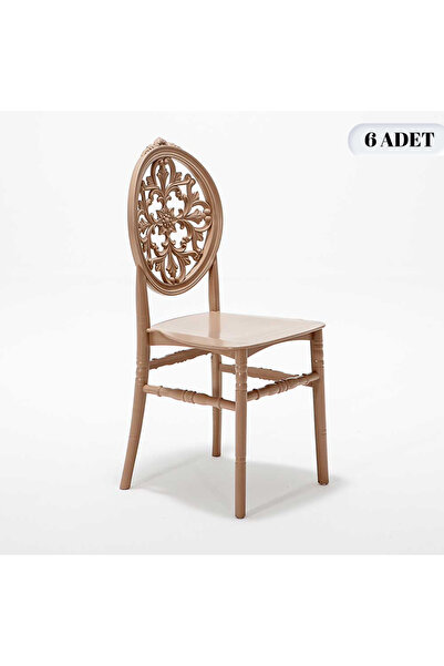 MOBETTO 6 Adet Venüs Cappucino Sandalye / Balkon-bahçe-mutfak