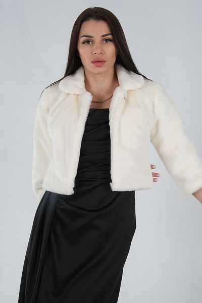 Feminist Baby Collar Plush Bolero White0105134
