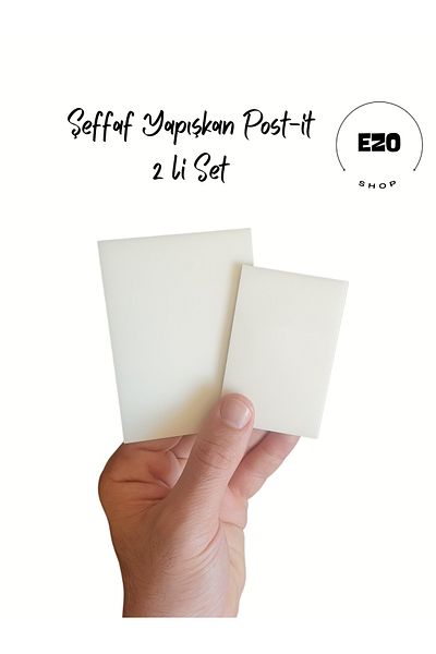 EZOSHOP Transparent Colored Post-it Sticky Post-It Note Paper Karenot - Set of 2 - White
