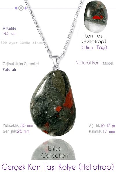 Tesbih Atölyesi Certified Timbil Model Real Blood Stone Necklace