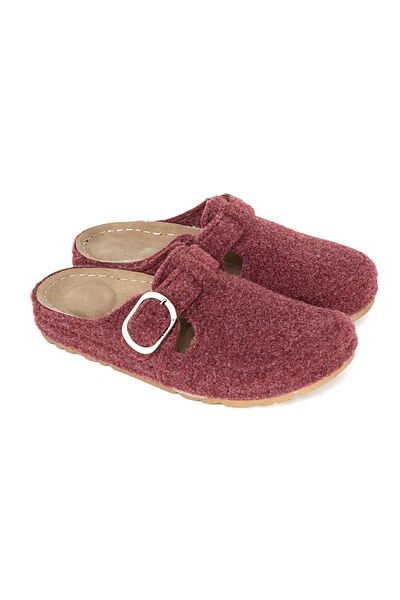 TERLİKSABO Claret Red Felt 5 Point Anatomical Slippers