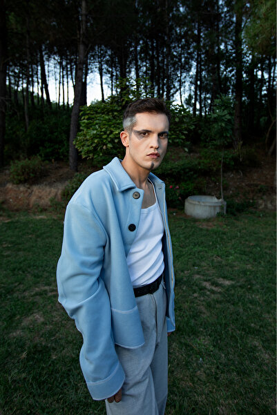 LoFiBuy Unisex Oversize Arka Fermuar Detaylı Kısa Kaşe Ceket – Pocket