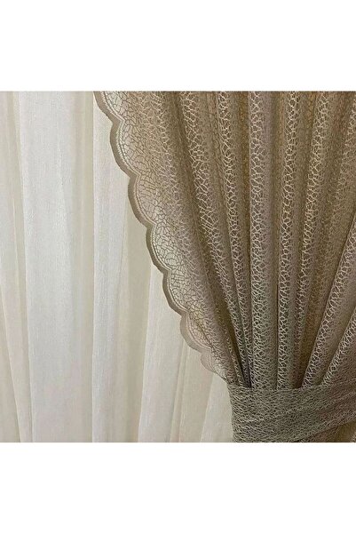 CEYLANLAR Cortina de fundal cu două aripi, tip fagure de nurcă, cu șireturi