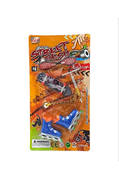 PopŞeker Oyuncak Parmak Kay Kay Paten ve Scooter'lı Toplam 5 Parça Parmak Kaykay