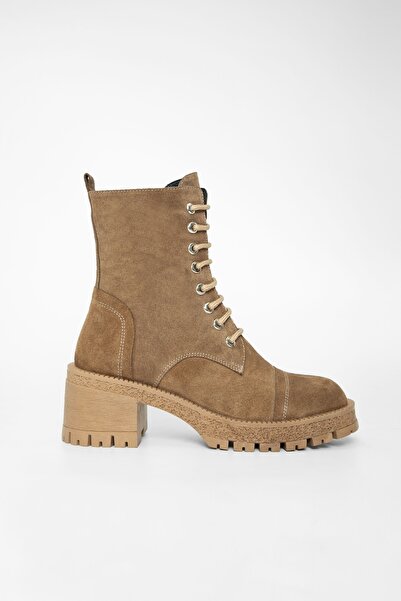 Valmenti Γυναικείες μπότες casual δερμάτινες Tan Suede