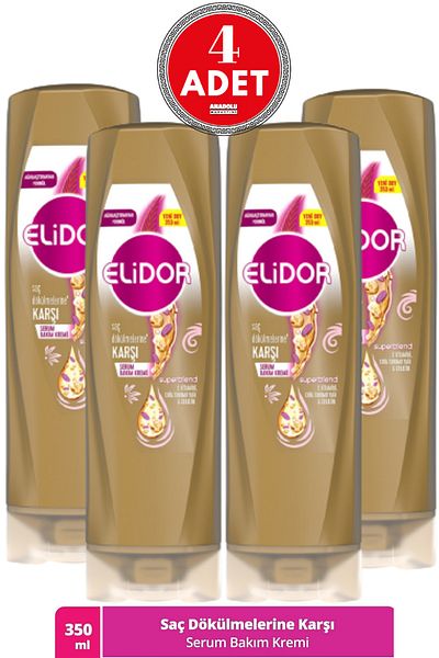 Elidor Superblend Care Cream Against Hair Loss Vitamin E Chia Seed Keratin 350 ml 4 Pieces
