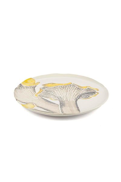 Mikasa Moor Amorphous Yellow Ceramic Cake Plate 23cm