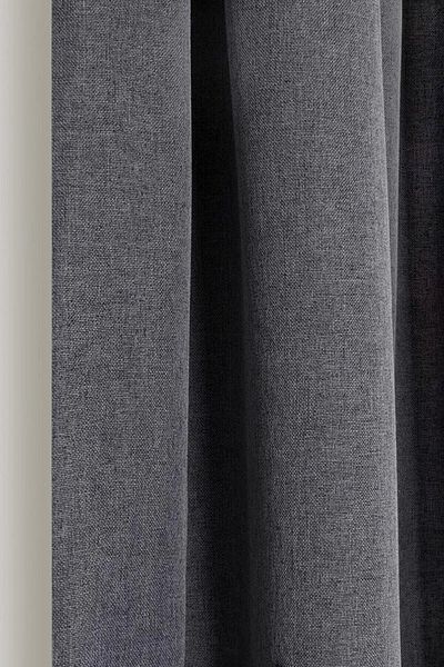 VANESSA PERDE High Ceiling Anthracite Gray Linen Blackout Blackout Sunshade Curtain Pleatless Flat 6m Height