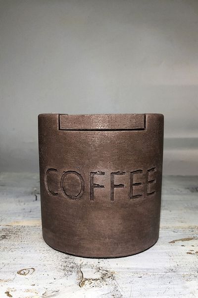 RocArt Home Concrete Celery Decorative Coffee Jar (Large Size)