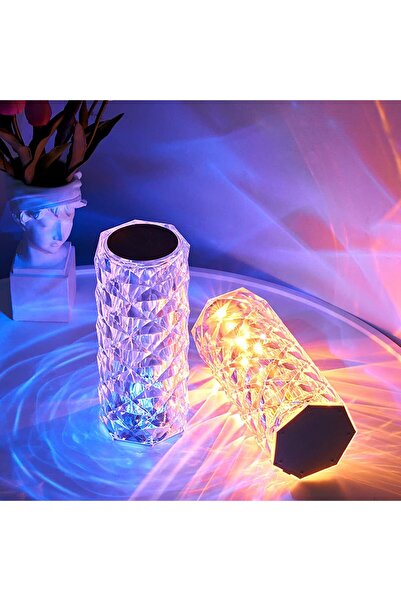 sihirlihediyem Rose Diamond Table Lamp - Kristal Görünümlü LED Masa Lambası