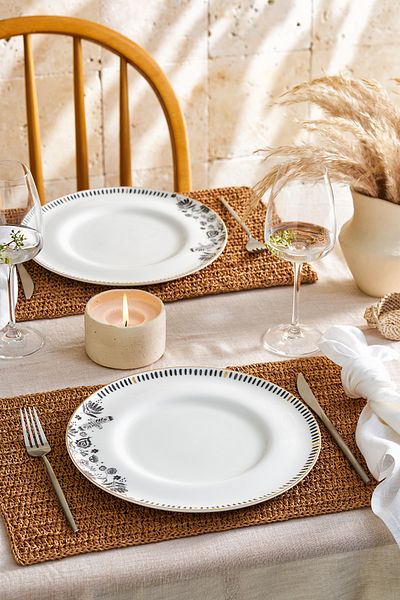 Emsan Artisan Fine Bone 2-Piece Serving Plate 27 cm