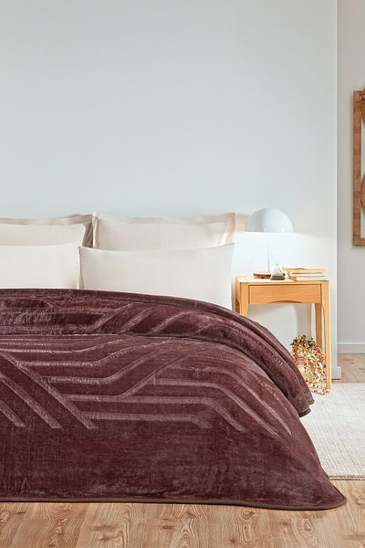 Puffy Dacia Double Emboss Blanket - Dried Rose