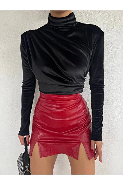 TOKARİS TEKSTİL Bluză de damă din catifea - Design adunat