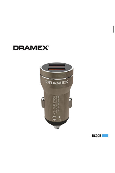 Dramex DC20B Araç Oto Çakmaklık Şarj Cihazı 3.1Amper PD20W Çift USB Giriş