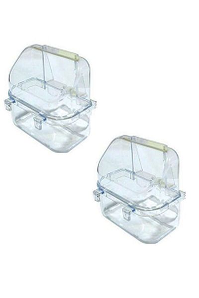TUĞRA PET MARKET Transparent Feeder and Food Bowl for Your Cages - 2 Pieces