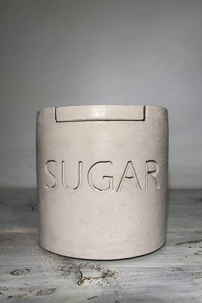 RocArt Home Concrete Celery Decorative Countertop Candy Jar (Large Size)