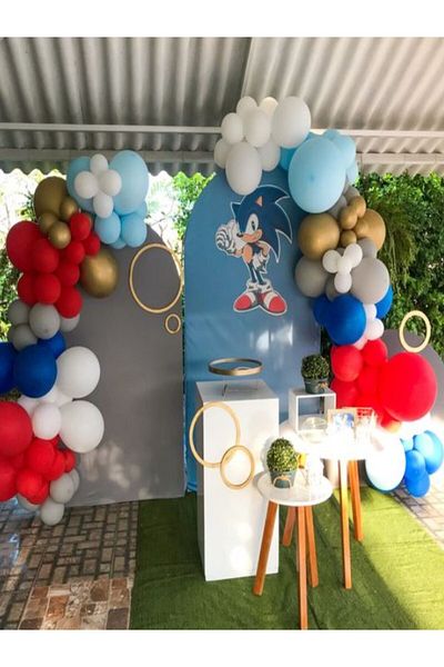 party mix Sonic Balloon Chain Sonic Birthday Concept Balloon Chain Set of 65
