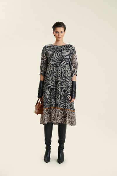 VERDA Gathered Printed Dress