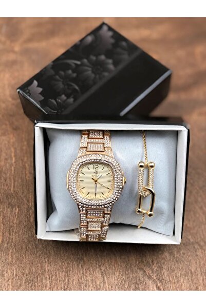 Denseden en özel anneler günü hediyesi anneme hediye saat seti taşlı saat ve ...