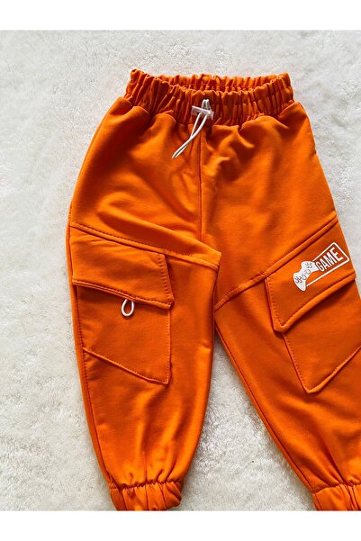 bediş baby clothes بنطال رياضي فردي للأطفال والرضع باللون البرتقالي - 1/2/3/4...