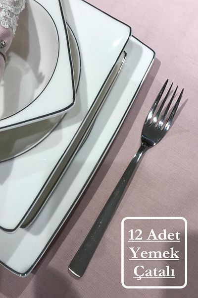 Bayev Flat Model Dinner Fork Set for 12 People