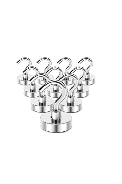 Hdg 2 adet 20 Mm Kancalı Pot Mıknatıs - Güçlü Neodyum Askı Kanca Mıknatıs Man...