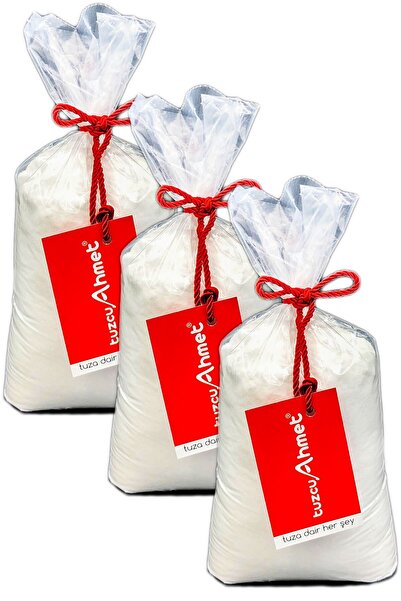 Tuzcu Ahmet 3 Adet 1 Kg Taş Değirmende Öğütülmüş Kristal Kaya Tuzu Kırmızı Etiket 1. Kalite