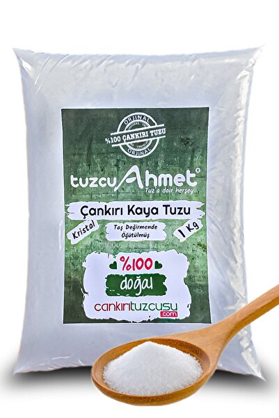 Tuzcu Ahmet Kristal Çankırı Kaya Tuzu 1 Kg Taş Değirmende Öğütülmüş