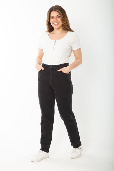 Şans Tekstil Women's Black 5-Pocket Lycra Jeans 26a37388
