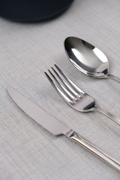 Lugga Sare Food Fork Spoon Knife Set 18 Pieces for 6 Persons