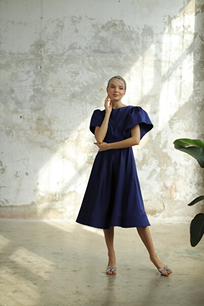 minel aşk Midi Boy Saten Elbise