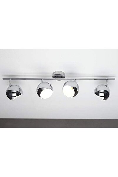 Rsylight Retro Krom Kaplama 180 Derece Hareketli Modern Spor 4 Lü Led Spot Av...