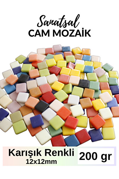 Sanatsal Mozaik Sanatsal Karışık Renkli 12x12mm Cam Mozaik Taşı