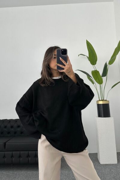 FMN Collection Pinterest Model Kadın Bol Kesim Geniş Kol Örgü Ttriko Sıfır Ya...