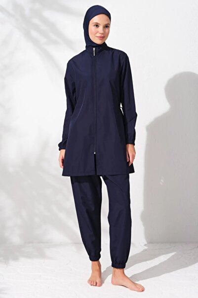 Pierre Cardin Zippered Parachute Fabric Quick Drying Hijab Swimsuit 231915