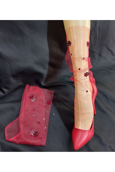 es moda shop Salsa Mia stoned gauze socks red