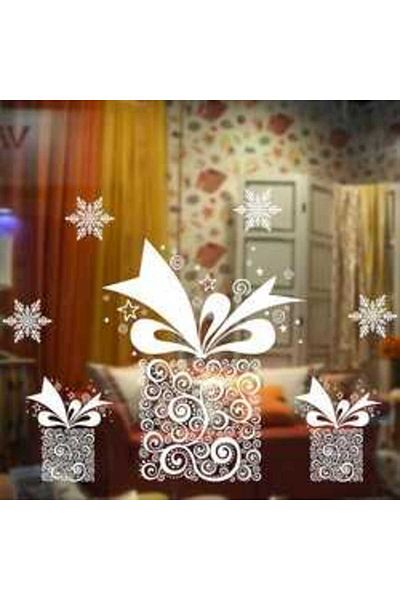kidspartim New Year's Christmas Sticker White Gift Pack Decorated 70x50 cm