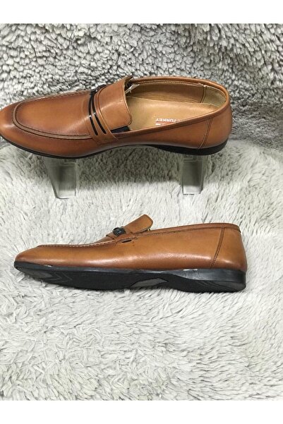 Metin Ayakkabı taba rengi içi dışı hakiki deri düz taban erkek ayakkabı